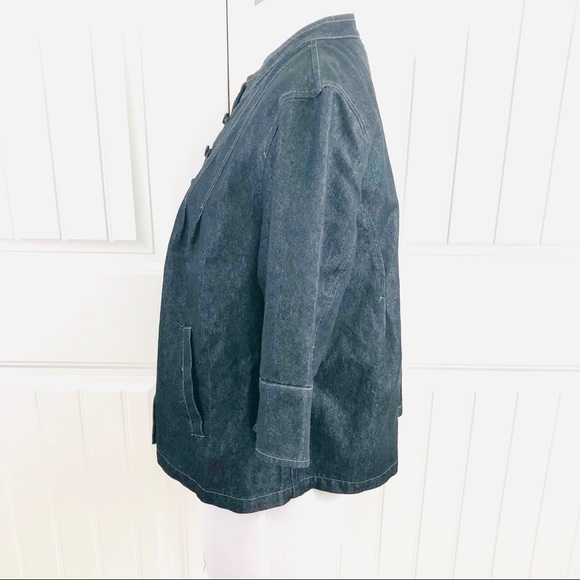 Simply Chloe Dao Black Crop Denim Jacket Half-Slv - Picture 3 of 7